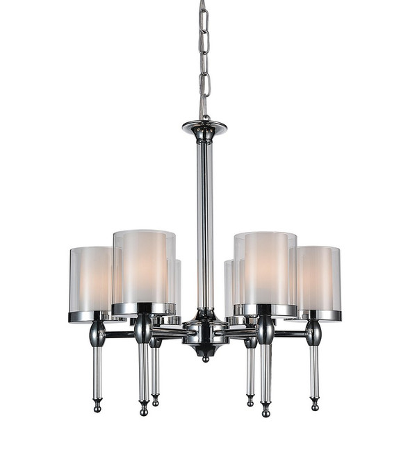 6 Light Candle Chandelier with Chrome finish - 9851P22-6-601