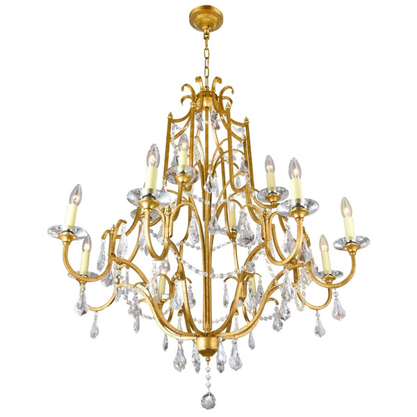 12 Light Up Chandelier with Oxidized Bronze finish - 9836P37-12-125