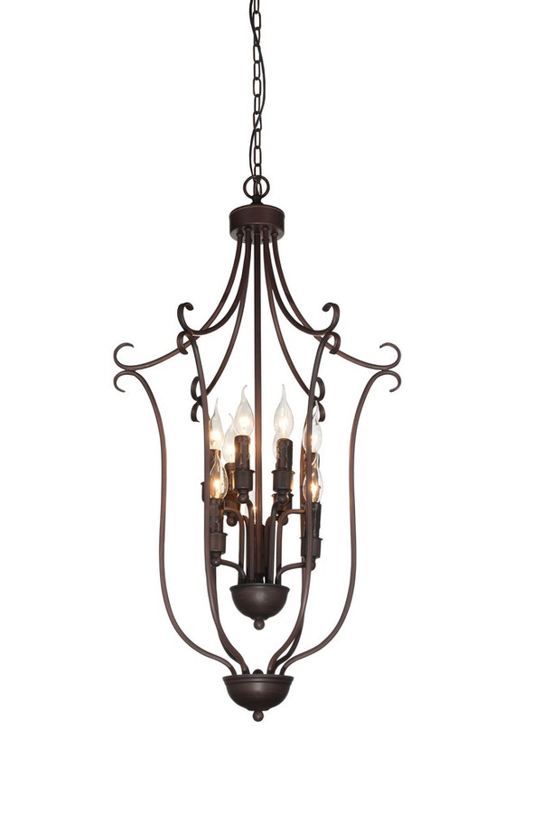 9 Light Up Chandelier with Rubbed Brown finish - 9817P19-9-121-B