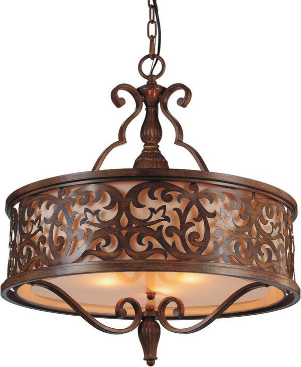 5 Light Drum Shade Chandelier with Brushed Chocolate finish - 9807P21-5-116-A