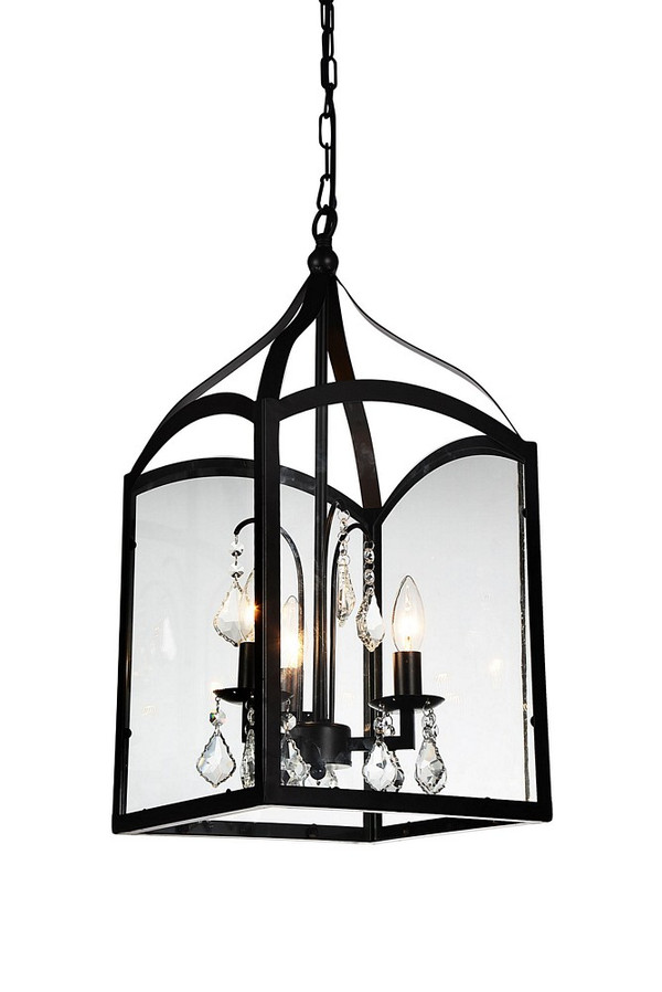 3 Light Up Chandelier with Black finish - 9644P11-3-101