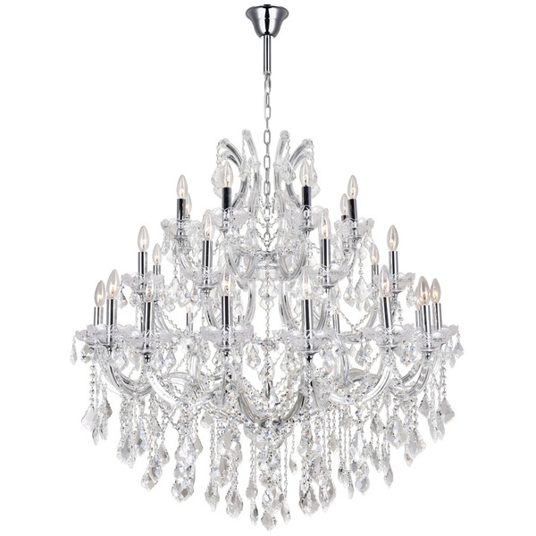 33 Light Up Chandelier with Chrome finish - 8318P42C-33 (Clear)
