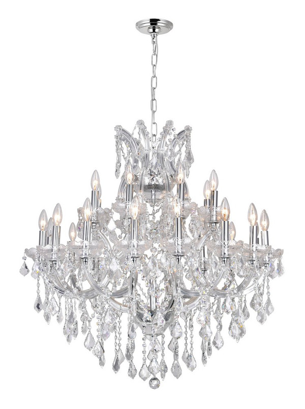 25 Light Up Chandelier with Chrome finish - 8318P36C-25 (Clear)
