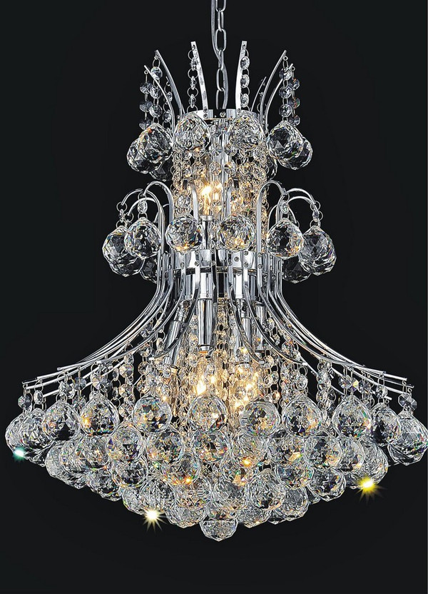8 Light Down Chandelier with Chrome finish - 8012P20C