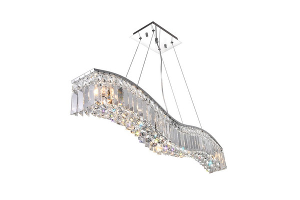 5 Light Down Chandelier with Chrome finish - 8004P30C-A (Clear)
