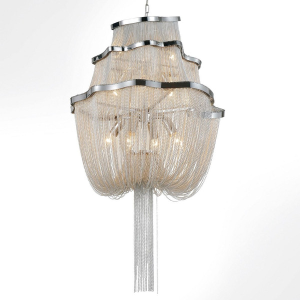 9 Light Down Chandelier with Chrome finish - 5654P20C