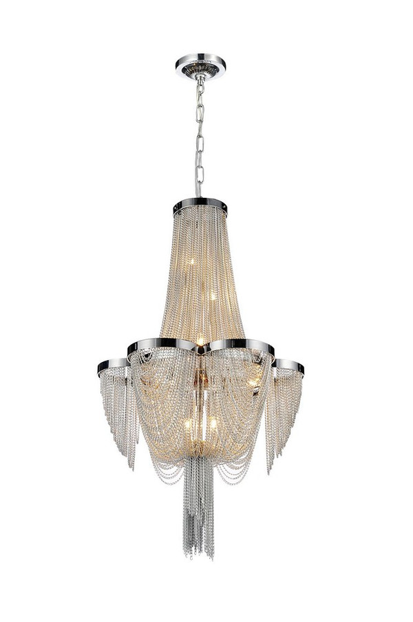 7 Light Down Chandelier with Chrome finish - 5480P14C