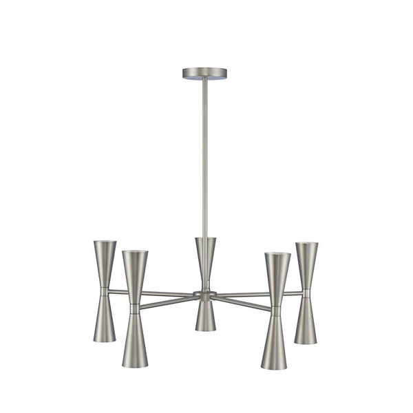 Milo 5 Arm Chandelier with 10 Lights - 310470SN