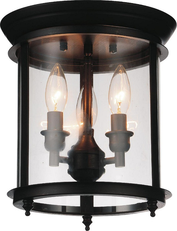 3 Light Cage Flush Mount with Oil Rubbed Bronze finish - 9809C10-3-109