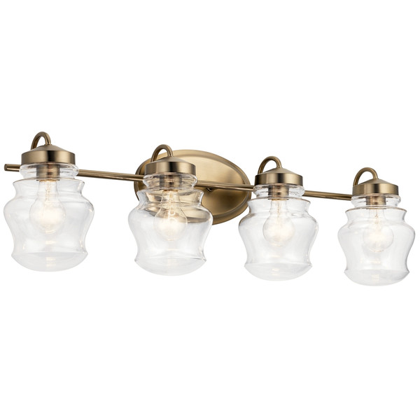 Janiel 33.25 Inch 4 Light Vanity Light with Clear Glass in Classic Bronze - 55040CLZ