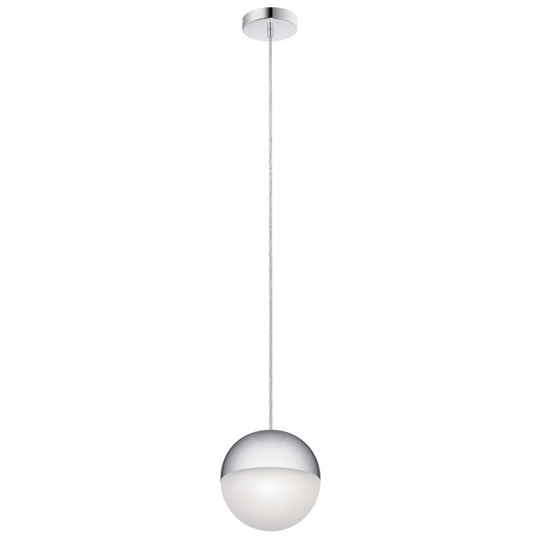 Moonlit LED 3000K 7.75 Inch Pendant Chrome with White Glass - 83854CHWH