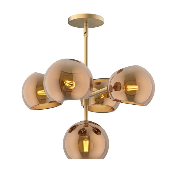 Willow Chandeliers Brushed Gold | Copper Glass - CH548518BGCP