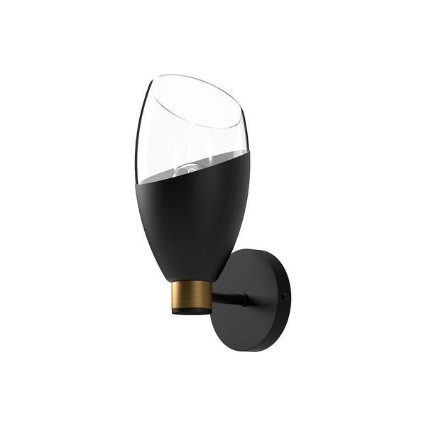 Capri Wall/Vanity Matte Black | Clear Glass - WV587105MBCL
