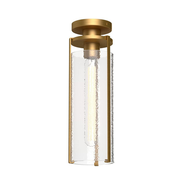 Belmont Flush Mount Aged Gold | Clear Water Glass - FM536005AGWC
