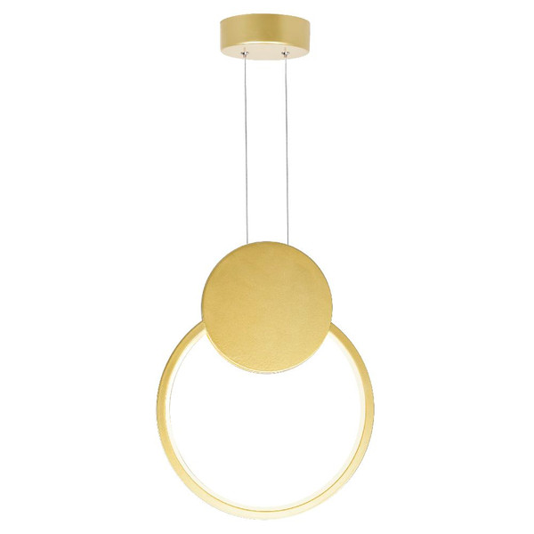 Pulley 8-in LED Satin Gold Mini Pendant - 1297P8-1-602