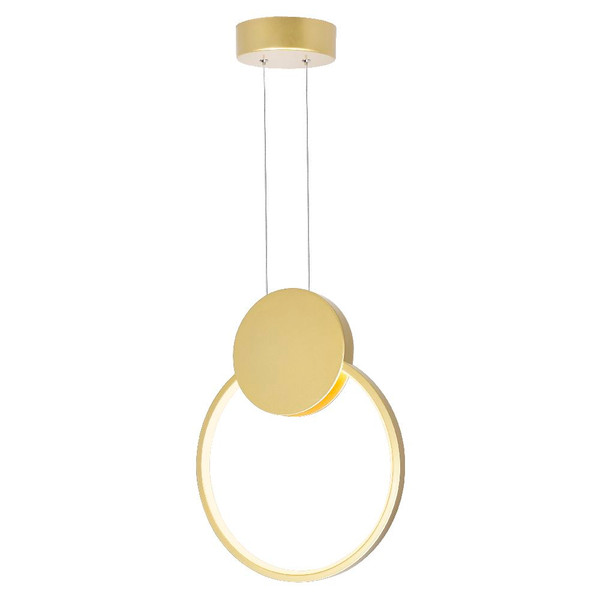 Pulley 12-in LED Satin Gold Mini Pendant - 1297P12-1-602
