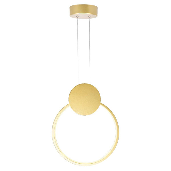 Pulley 12-in LED Satin Gold Mini Pendant - 1297P12-1-602