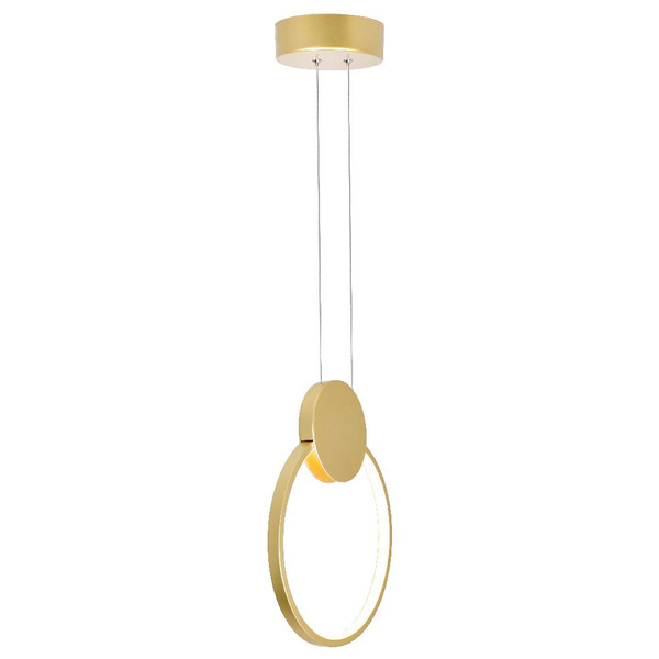 Pulley 10-in LED Satin Gold Mini Pendant - 1297P10-1-602