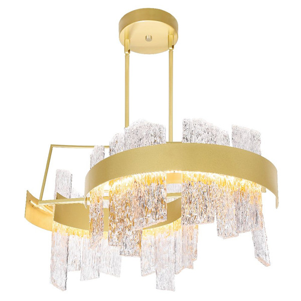 Guadiana 24-in LED Satin Gold Chandelier - 1246P24-602