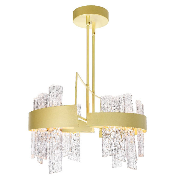 Guadiana 24-in LED Satin Gold Chandelier - 1246P24-602