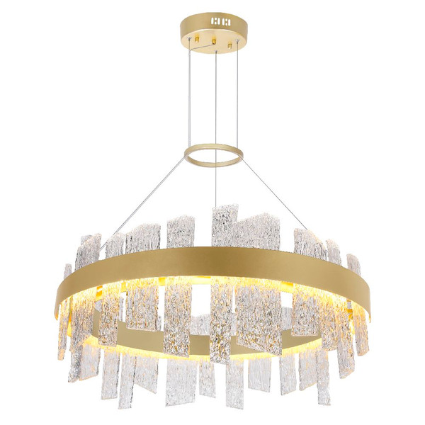 Guadiana 32-in LED Satin Gold Chandelier - 1246P32-602