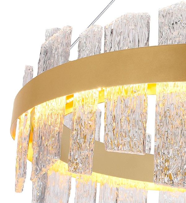 Guadiana 32-in LED Satin Gold Chandelier - 1246P32-602