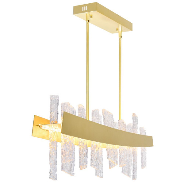 Guadiana 39-in LED Satin Gold Chandelier - 1246P39-602