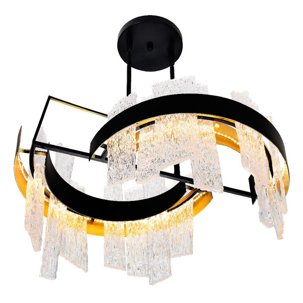 Guadiana 24-in LED Black Chandelier - 1246P24-101