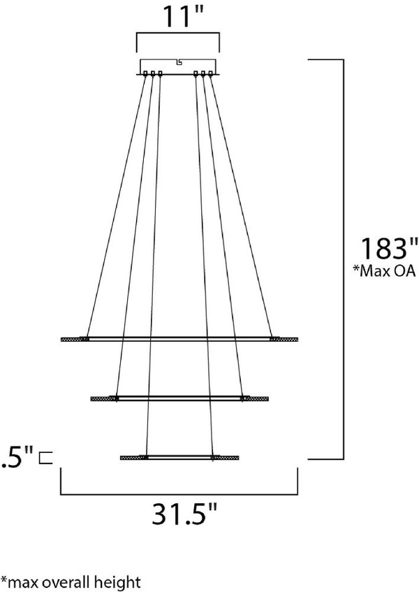 Saturn II LED Multi Light Pendant Matte Silver - E22656-11MS