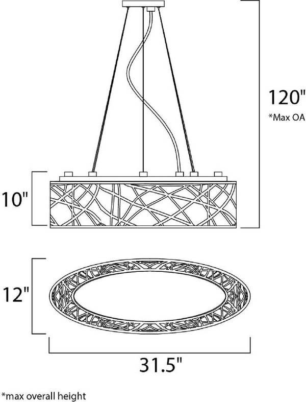 Inca Linear Pendant Polished Chrome - E21310-10PC