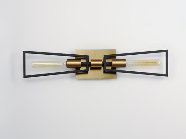 Wings Wall Sconce Black with Satin Brass - 11652BKSBR