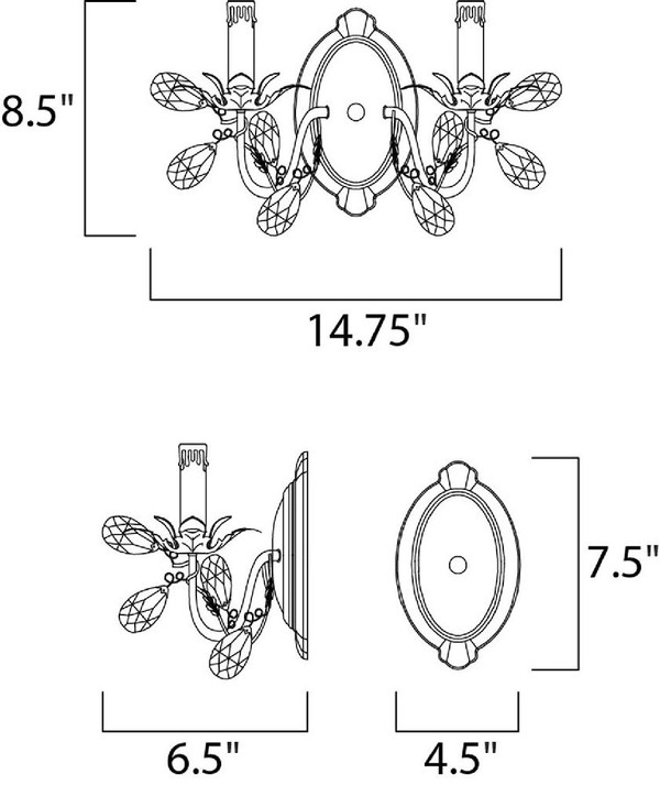 Elegante Wall Sconce Etruscan Gold - 2857EG