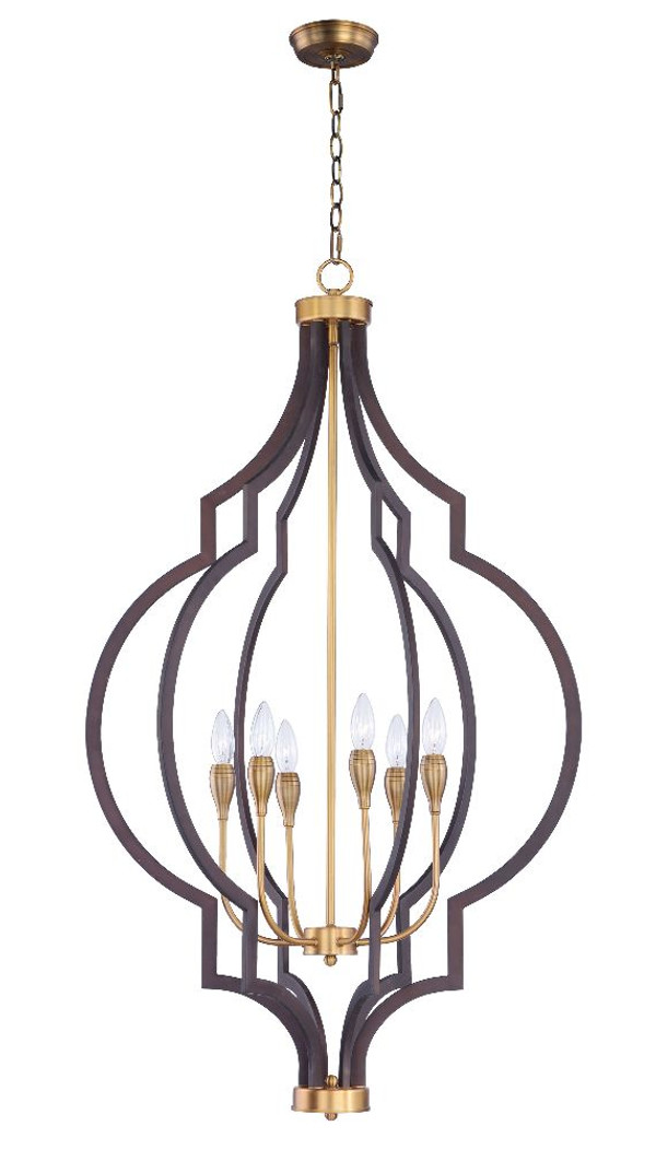 Crest Chandelier Oil Rubbed Bronze with Antique Brass - 20296OIAB