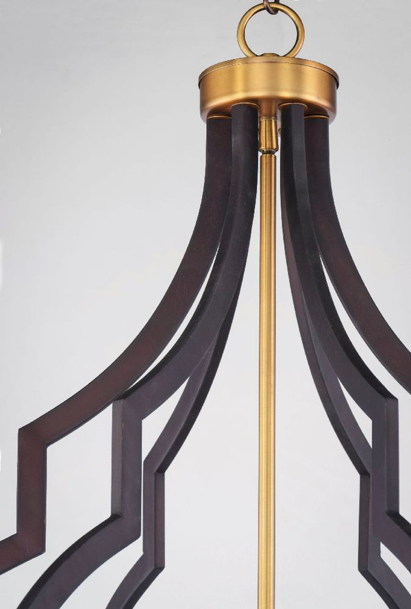Crest Chandelier Oil Rubbed Bronze with Antique Brass - 20296OIAB