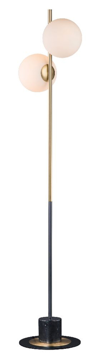 Vesper Floor Lamp Satin Brass with Black - 26039SWSBRBK