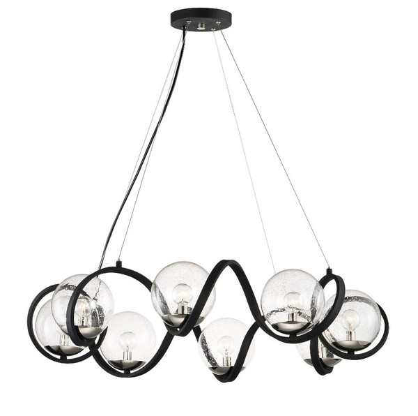 Curlicue Multi Light Pendant Black with Polished Nickel - 35108CDBKPN