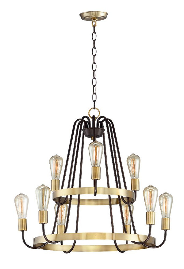 Haven Chandelier Oil Rubbed Bronze with Antique Brass - 11737OIAB