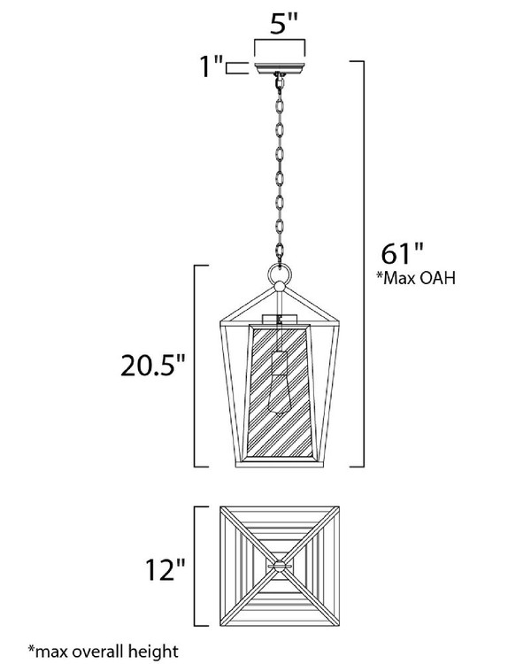 Artisan Outdoor Hanging Lantern Black - 3178CLBK