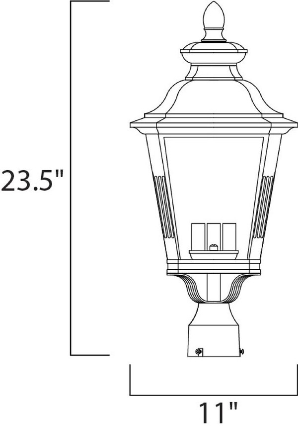 Knoxville Outdoor Pole or Post Mount Bronze - 1131CLBZ