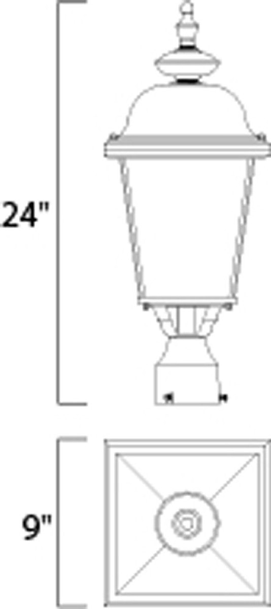 Builder Cast Outdoor Pole or Post Mount Black - 3008BK