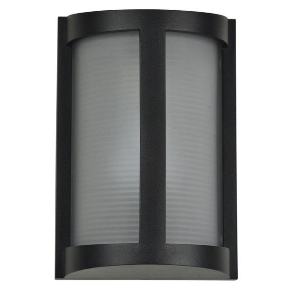 Pier Outdoor LED Wall Mount Ribbed Frosted Black - 20042LEDMG-BL/RFR