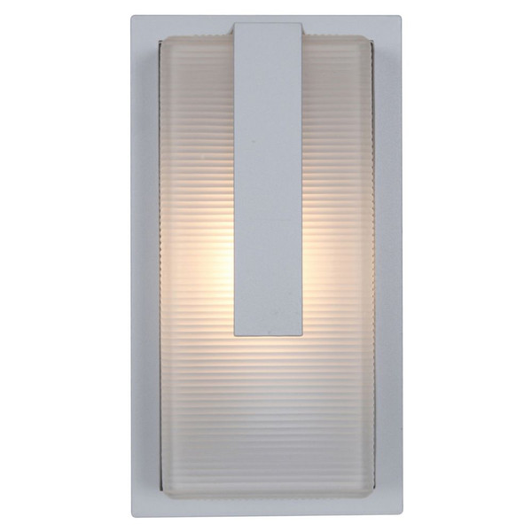 Neptune 1 Light Outdoor LED Wall Mount Ribbed Frosted Satin - 20012LEDDMGLP-SAT/RFR