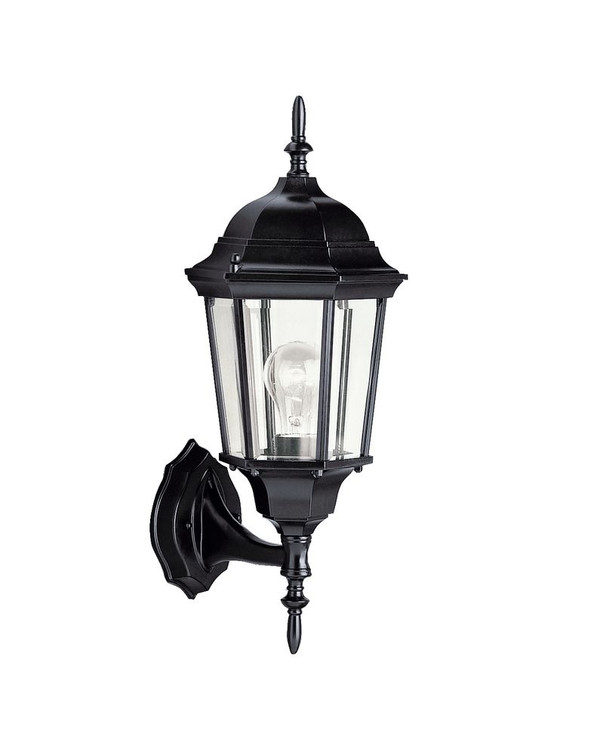Madison 22.75 Inch 1 Light Outdoor Wall Light with Clear Beveled Glass in Black - 9654BK