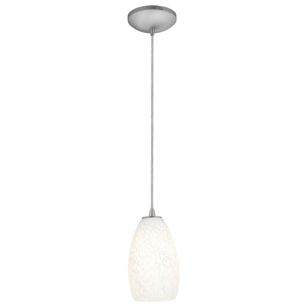 Champagne Pendant White Stone Brushed Steel - 28012-1C-BS/WHST