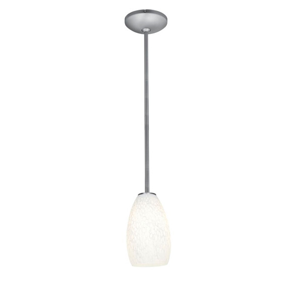 Champagne LED Pendant White Stone Brushed Steel - 28012-4R-BS/WHST