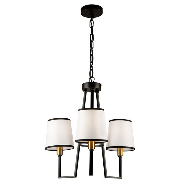 Coco 3 Light Chandelier Black and Gold - SC13343BK