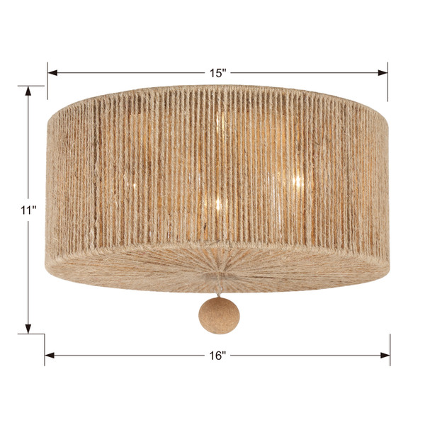 Jessa 3 Light Ceiling - JES-B7103-BS