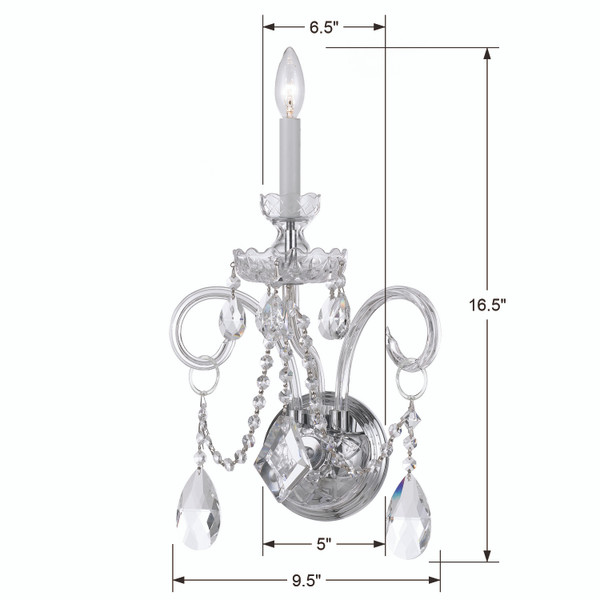Traditional Crystal 1 Light Wall Mount - 1141|43