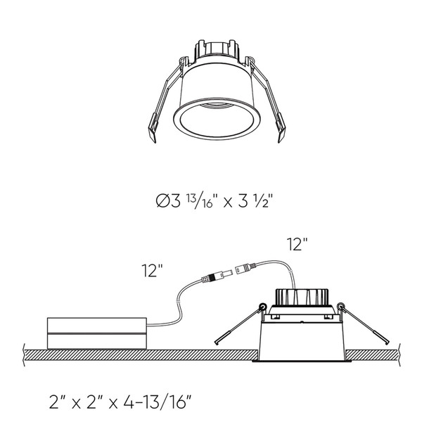 2 Inch Round Indoor/Outdoor Regressed Gimbal Down Light - RGM2-3K|125