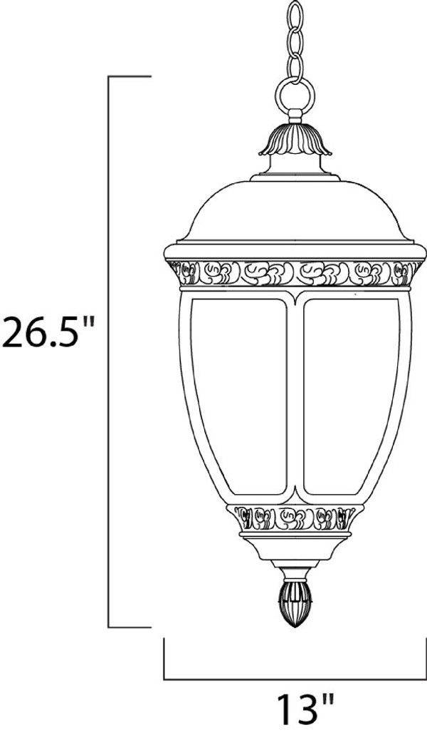 Knob Hill DC Outdoor Hanging Lantern Sienna - 3468CDSE